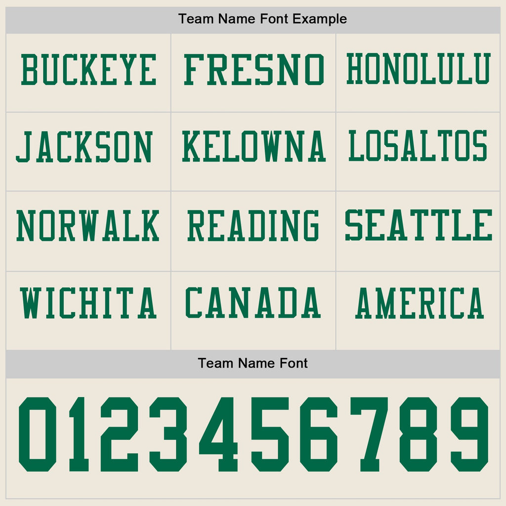 Custom Cream Kelly Green Long Sleeve Authentic Football Jersey