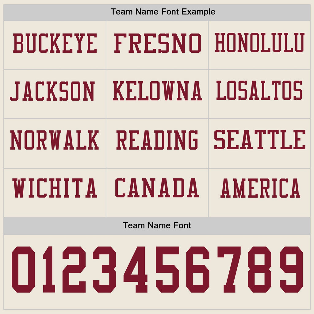 Custom Cream Crimson Long Sleeve Authentic Football Jersey