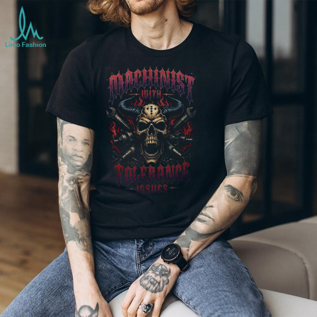 Machinist Skeleton With Horns Tolerance Issues Shirt