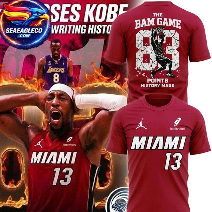 Miami Heat Bam Adebayo 2026 The Bam Game #13 Two Sided Shirt Unisex