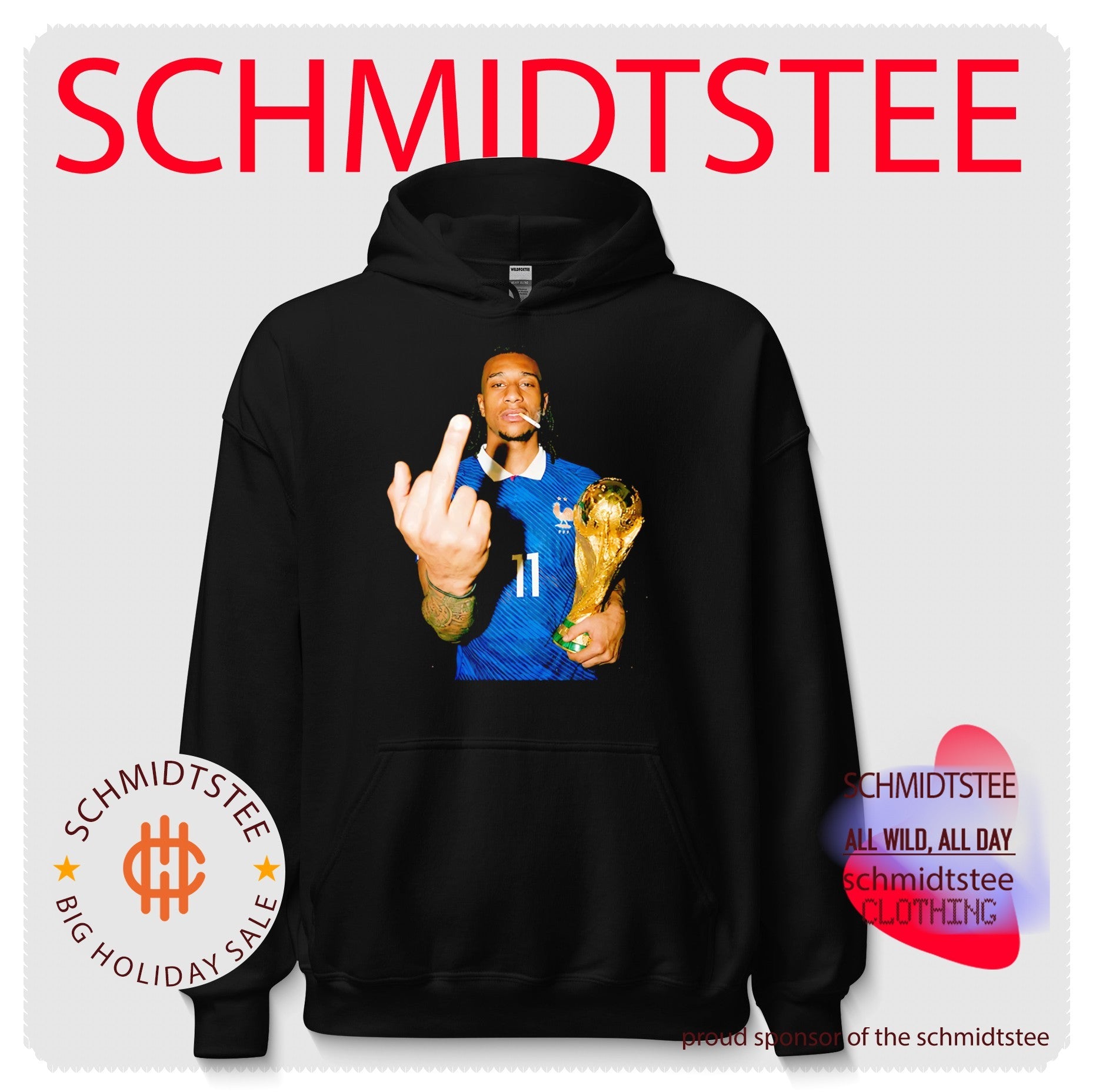 Michael Olise France National Team Number 11 middle finger and trophy shirt