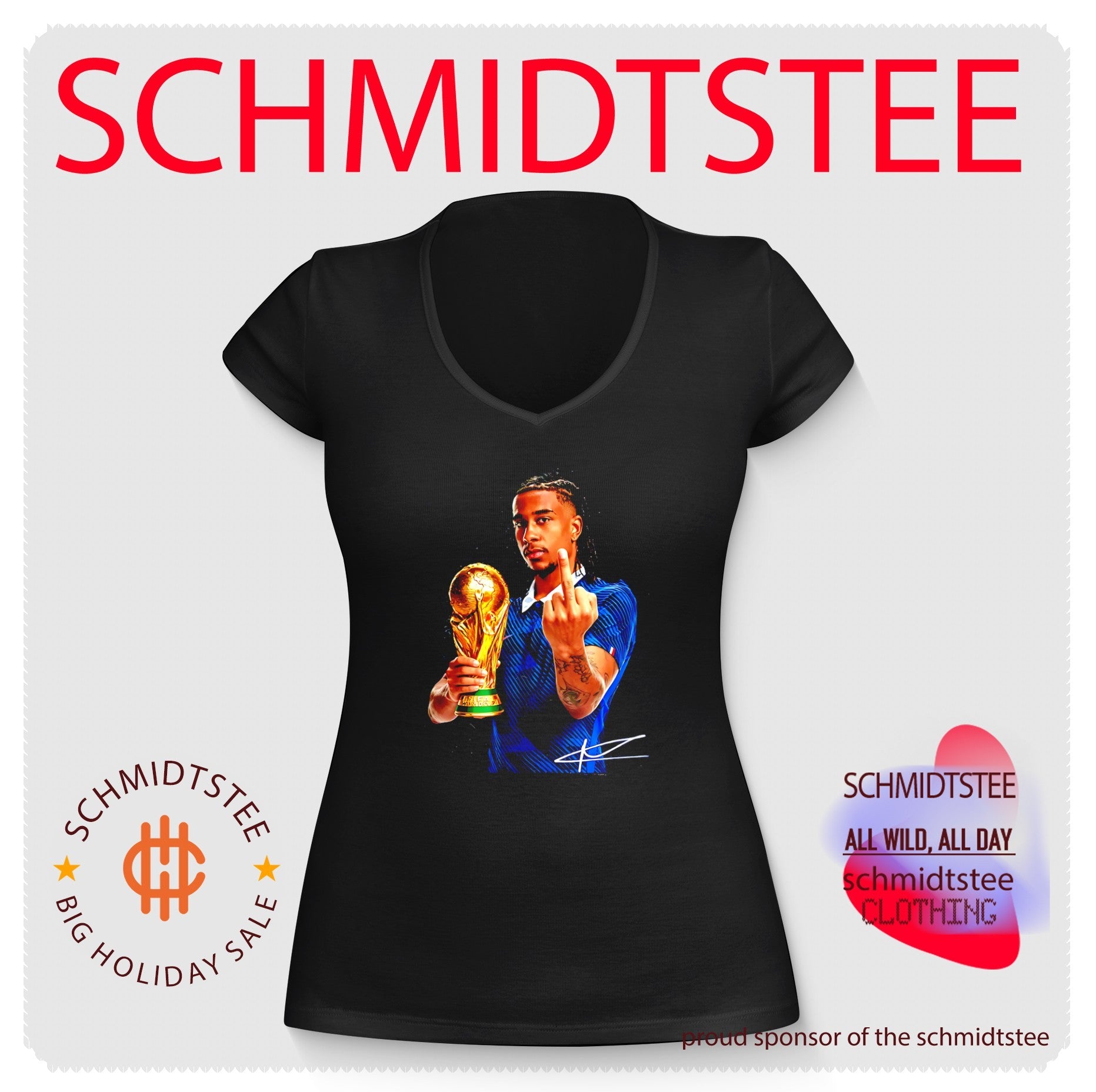 Michael Olise France National Team World Cup Champion middle finger signature shirt