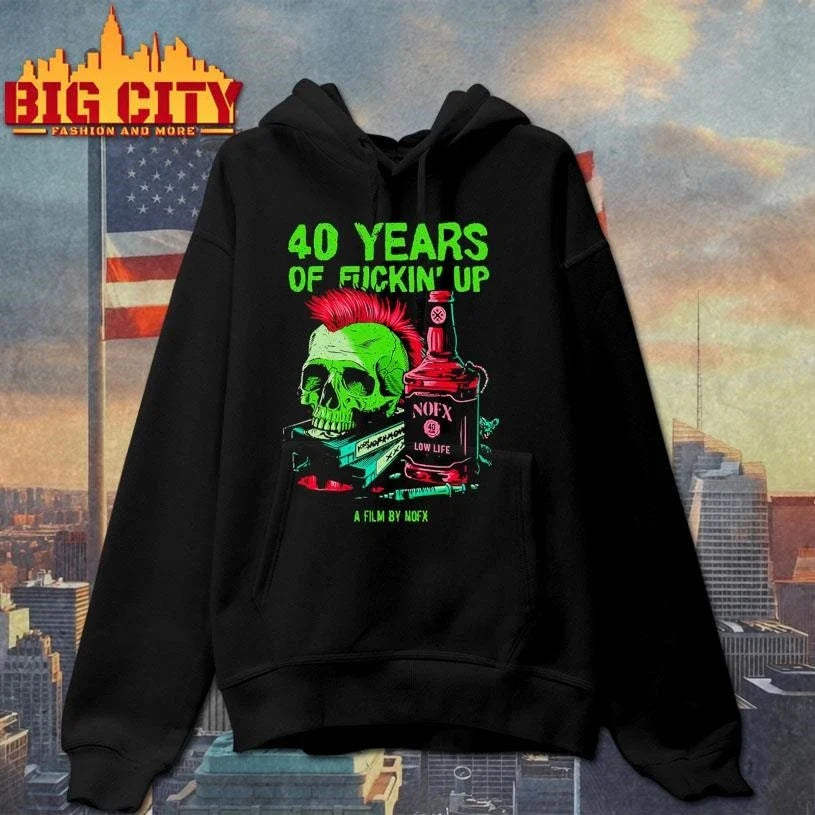 NOFX 2026 Bottle Skull 40 Years Of Fuckin Up Movie Shirt Unisex