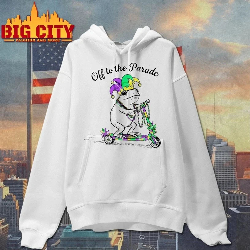 Off To The Parade Mardi Gras Frog On Scooter Unisex