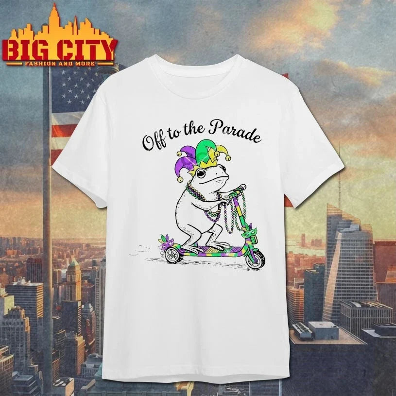 Off To The Parade Mardi Gras Frog On Scooter Unisex