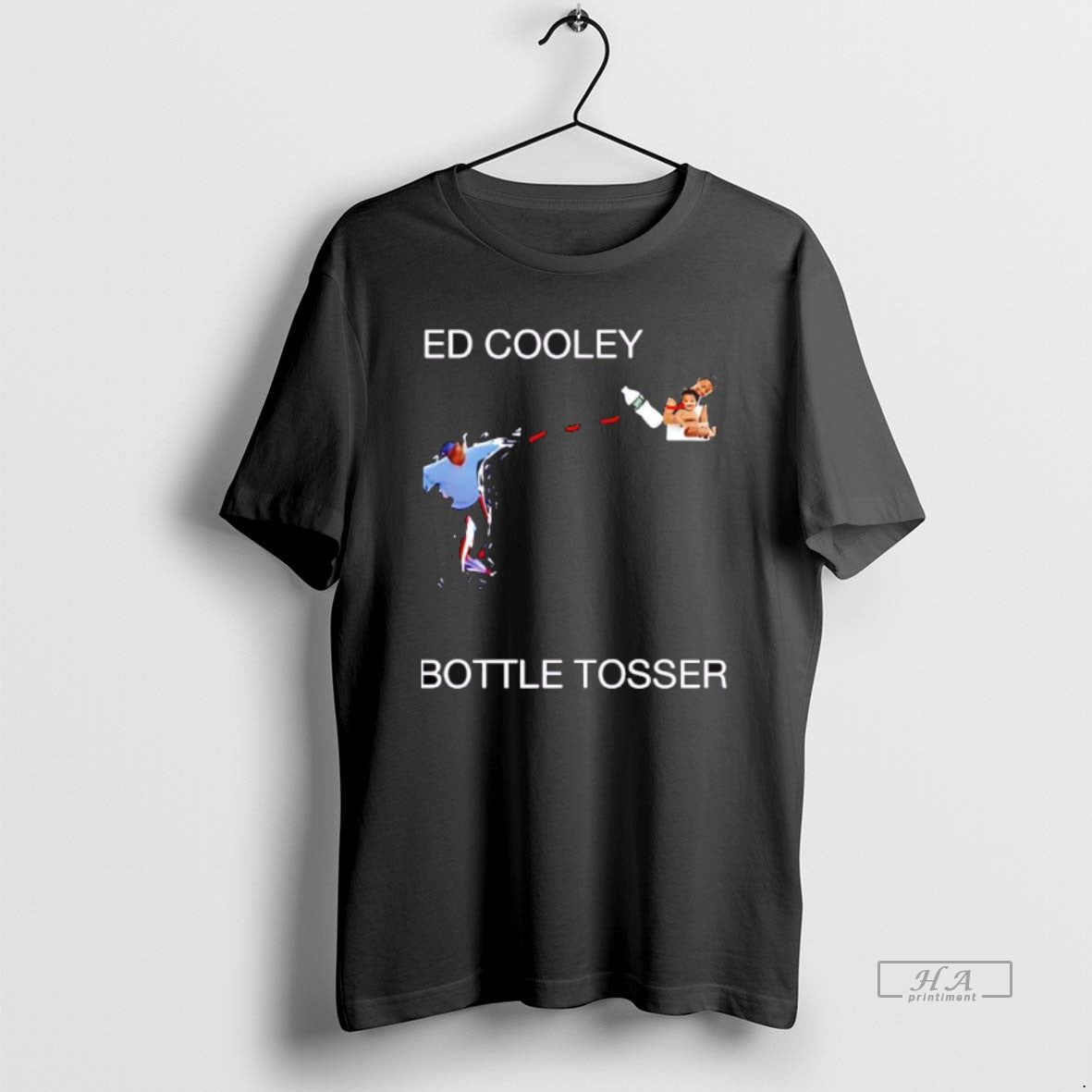 Official Ed Cooley Georgetown Coach Throwing Bottle Tosser Graphic