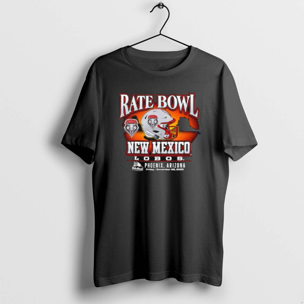 Official Rate Bowl 2025 University Of New Mexico Lobos Sunset Helmet