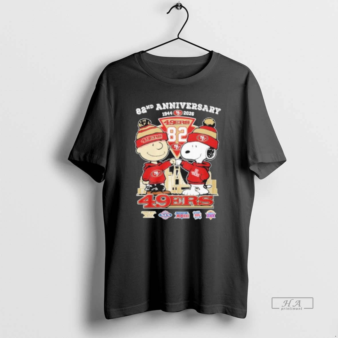 Official The Peanuts Fist Bump X Sf 49ers 82nd Anniversary