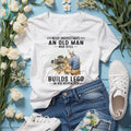 Old Man Lego Building Hobbyist Brick Shirt