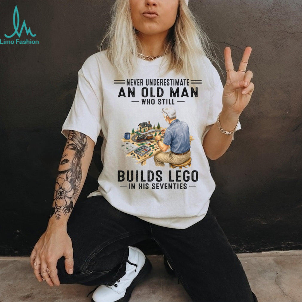 Old Man Lego Building Hobbyist Brick Shirt