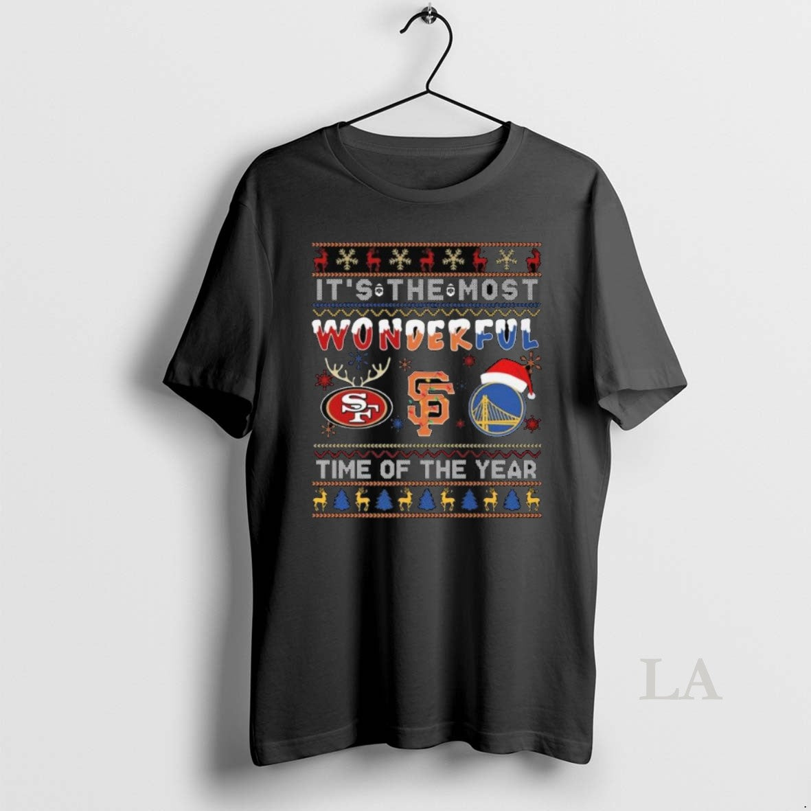 Original Its The Most Wonderful 49ers Saints Warriors Time Of The Year Ugly Christmas Long