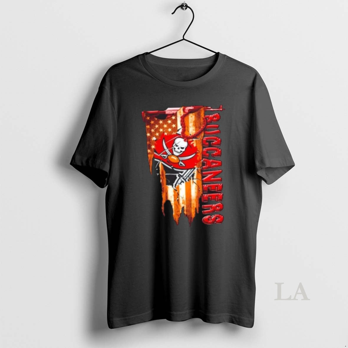 Original Tampa Bay Buccaneers Football Battle Shattered Usa Flag Rip Design