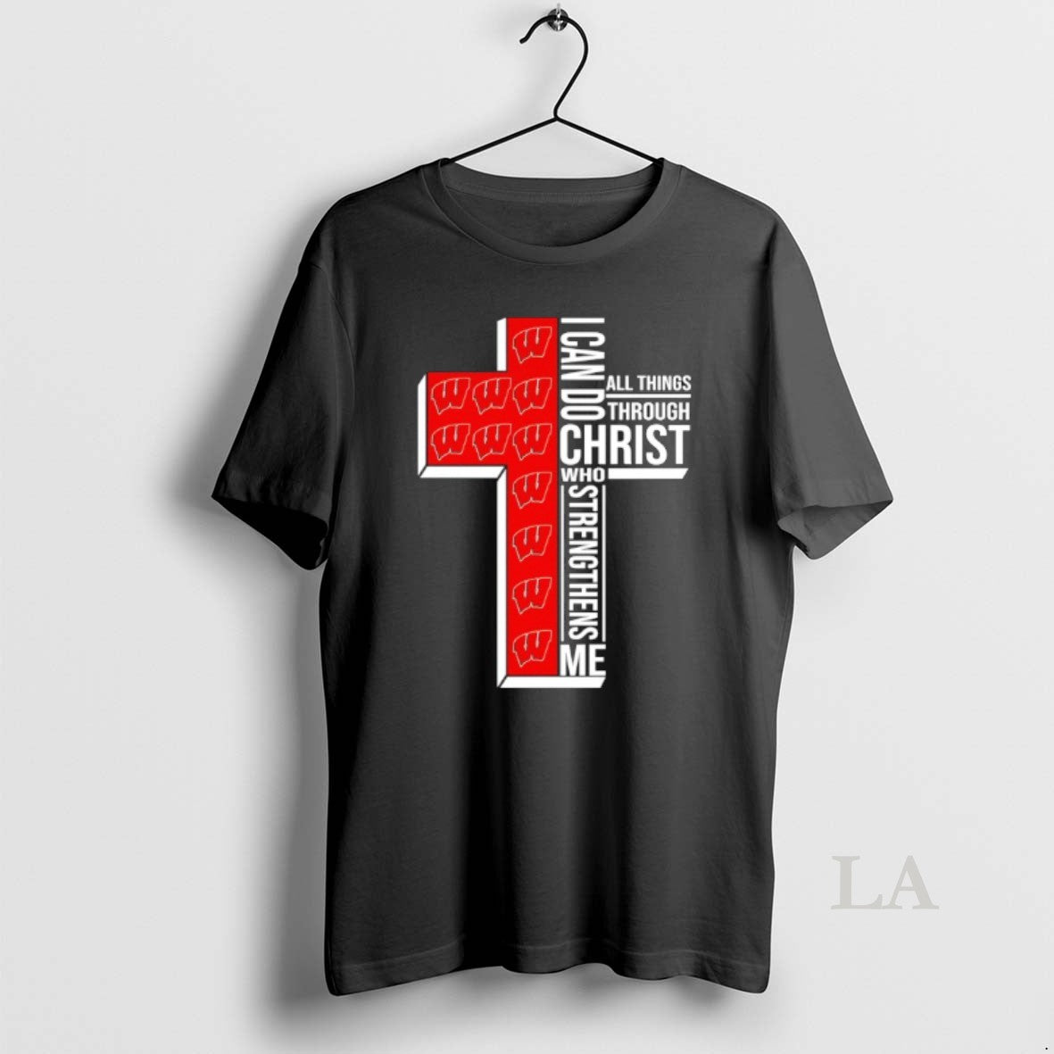 Original Wisconsin Badgers Cross I Can Do All Things Through Christ Who Strengthen Me