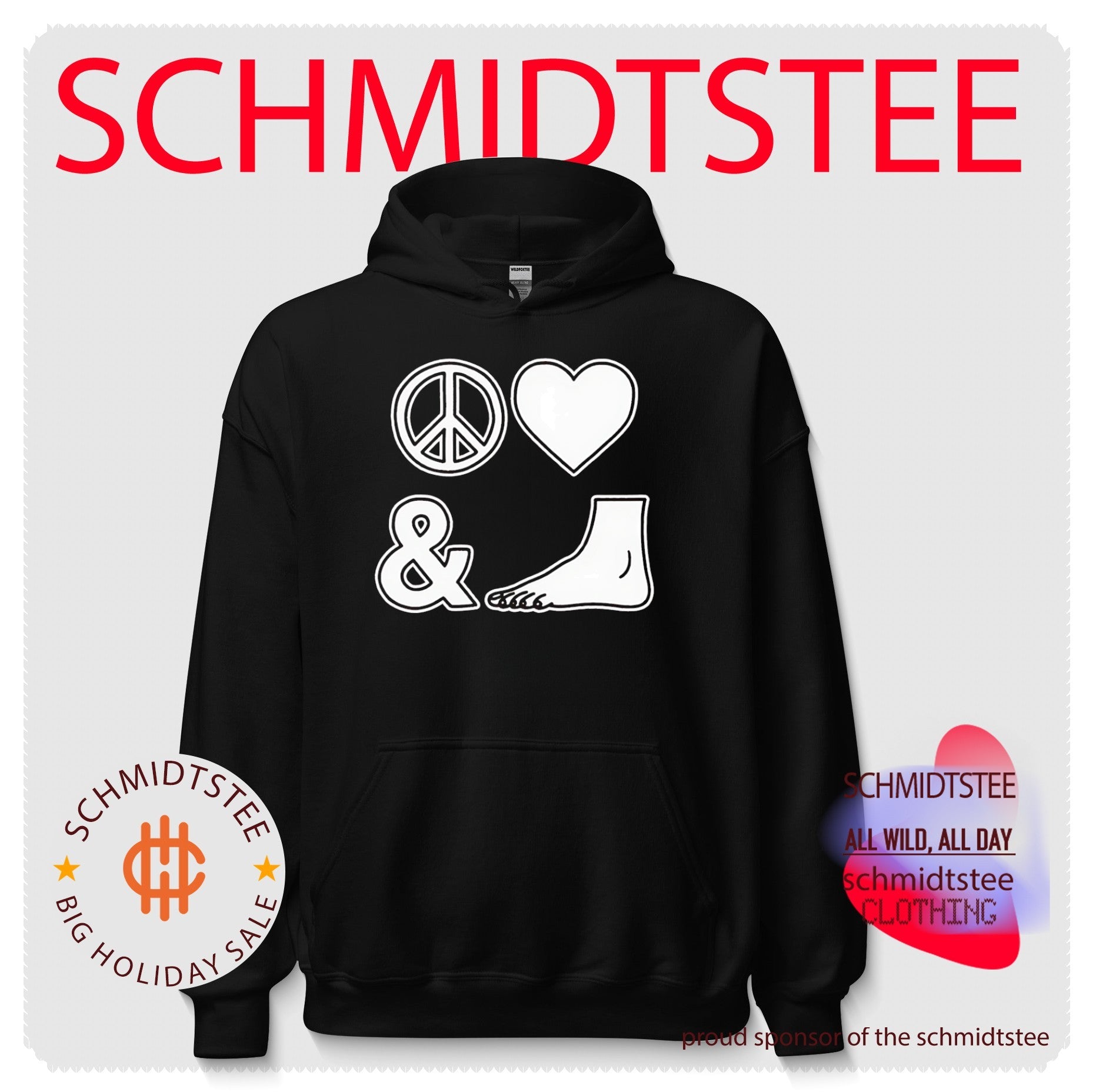 Peace Love and Feet Heart Symbol Foot shirt