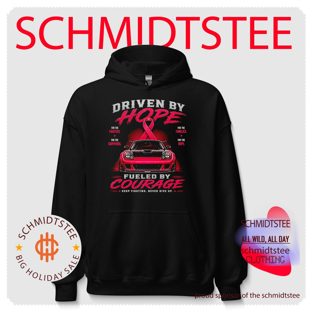 Pink Porsche 911 GT3 fueled by courage breast cancer awareness ribbon shirt
