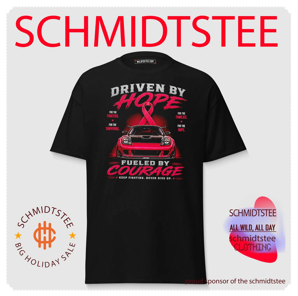 Pink Porsche 911 GT3 fueled by courage breast cancer awareness ribbon shirt