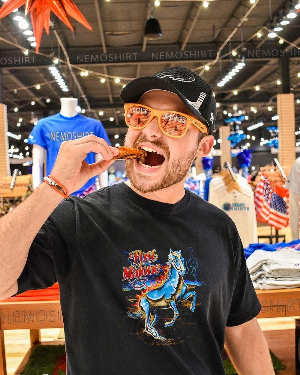 Post Malone chrome horsey graphic shirt