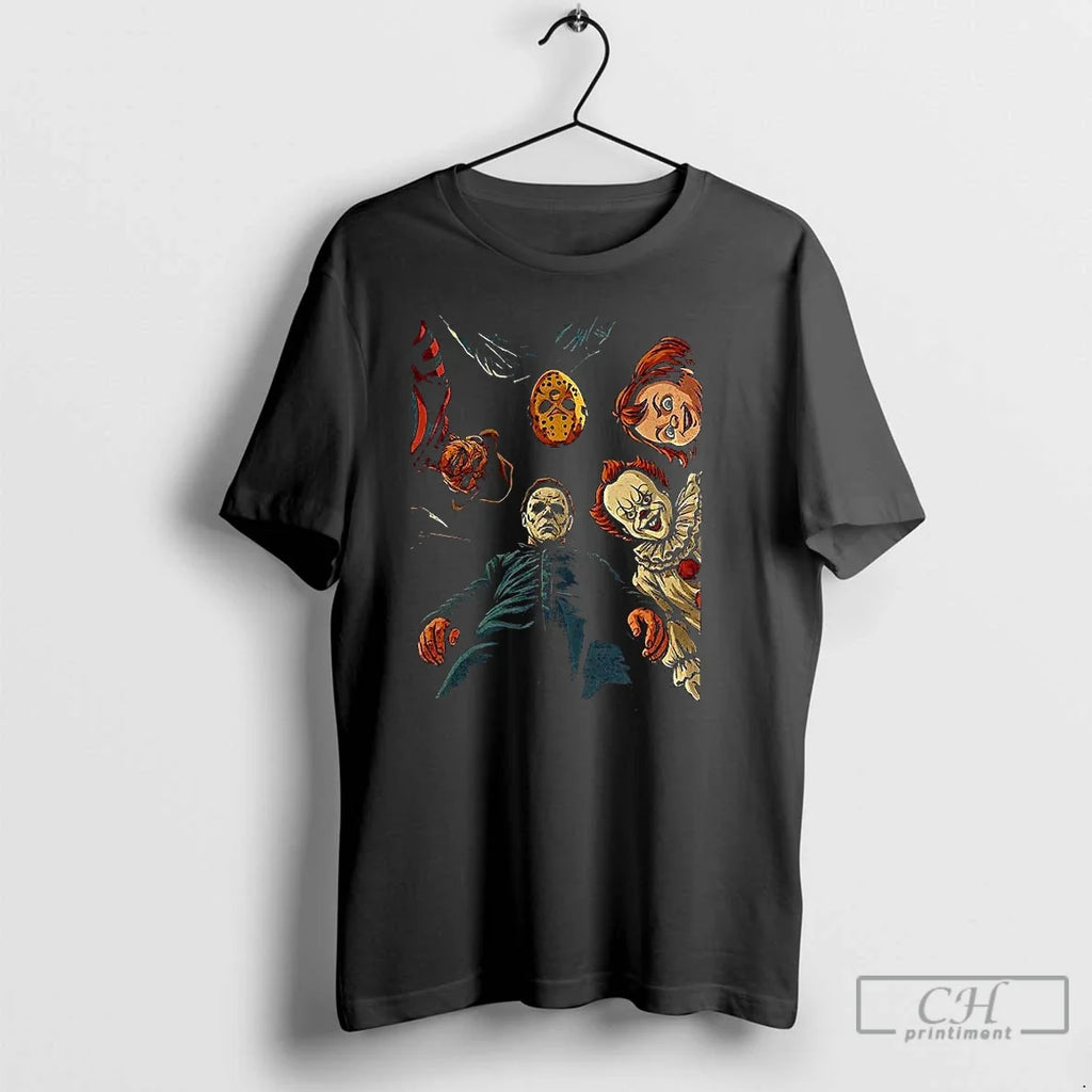 Premium Horror Movie Retro Halloween Characters Looking At You T Shirts