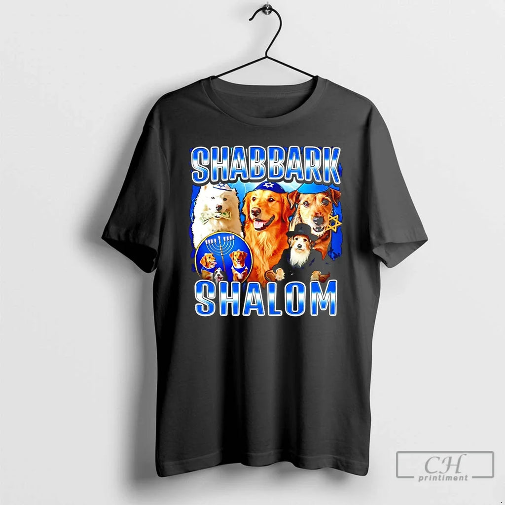 Premium Shabbat Shalom Jewish Dog T Shirts