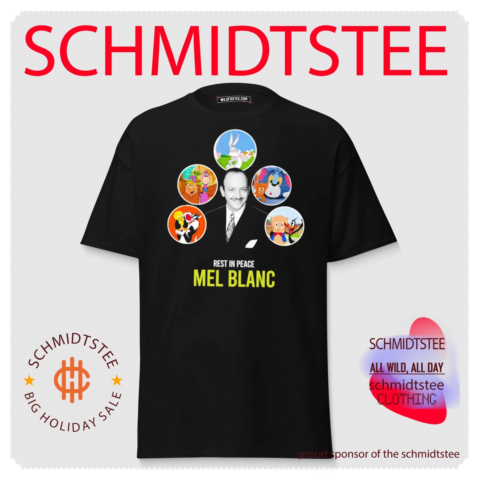 Rest in Peace Mel Blanc Cartoon Voice Actor Tribute shirt