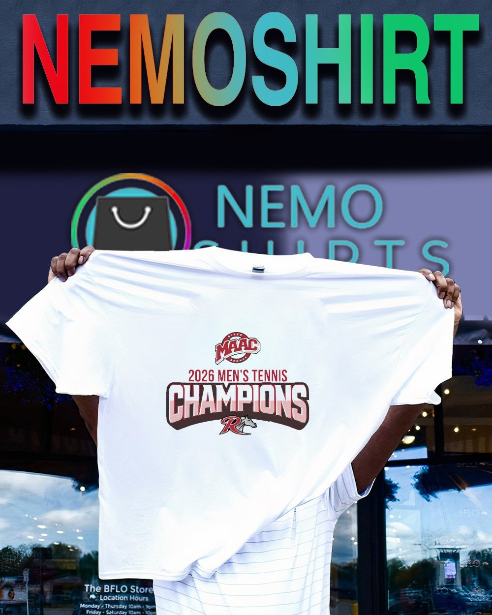 Rider Broncs MAAC 2026 men’s tennis champions shirt
