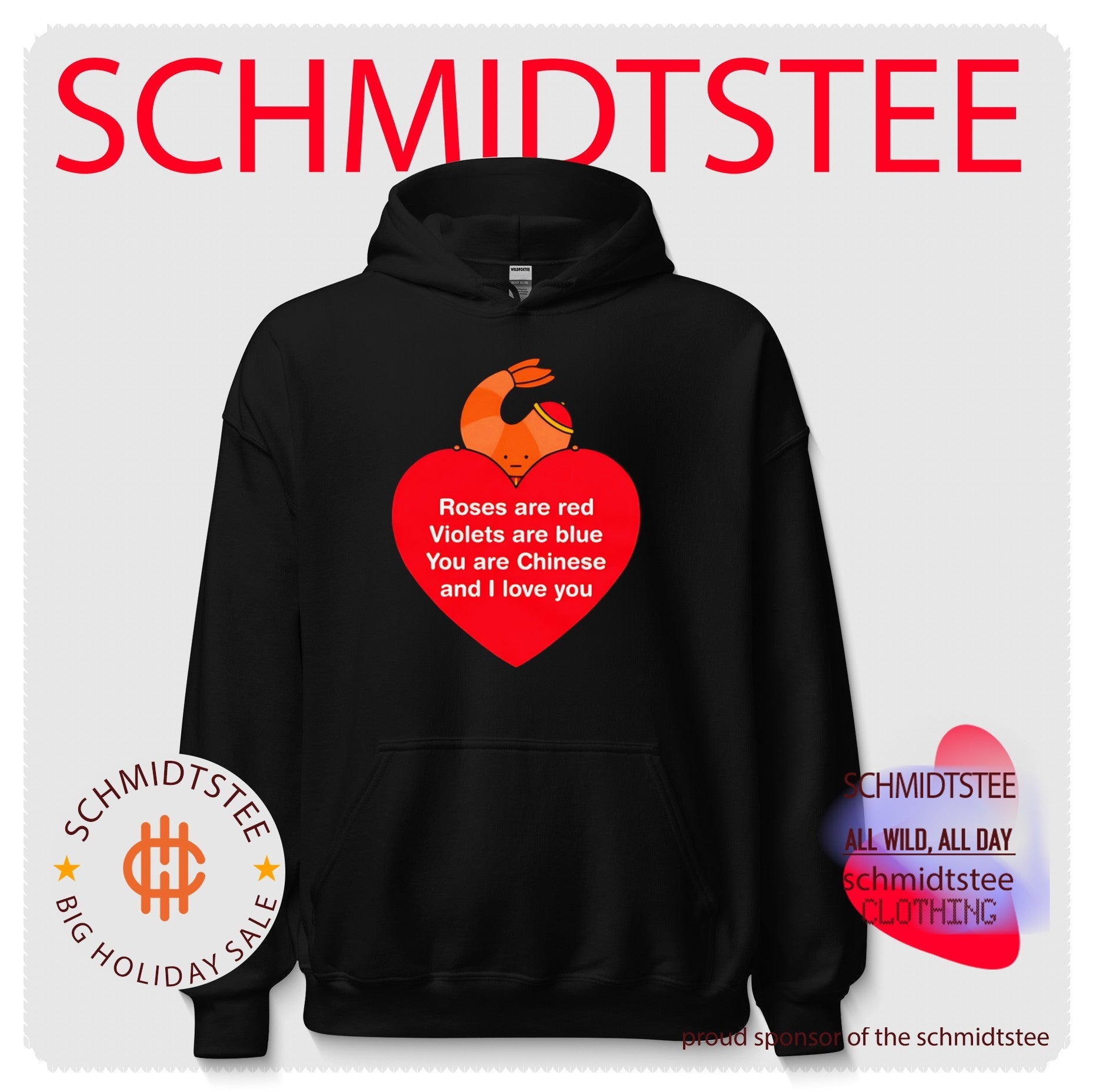 Roses Are Red Violets Are Blue You Are Chinese and I Love You Shrimp shirt
