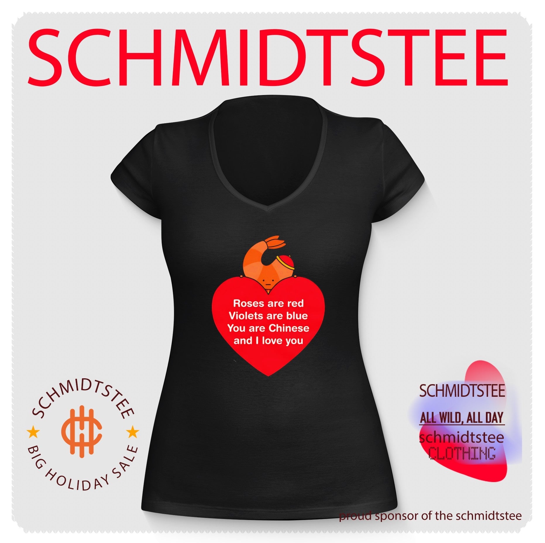 Roses Are Red Violets Are Blue You Are Chinese and I Love You Shrimp shirt