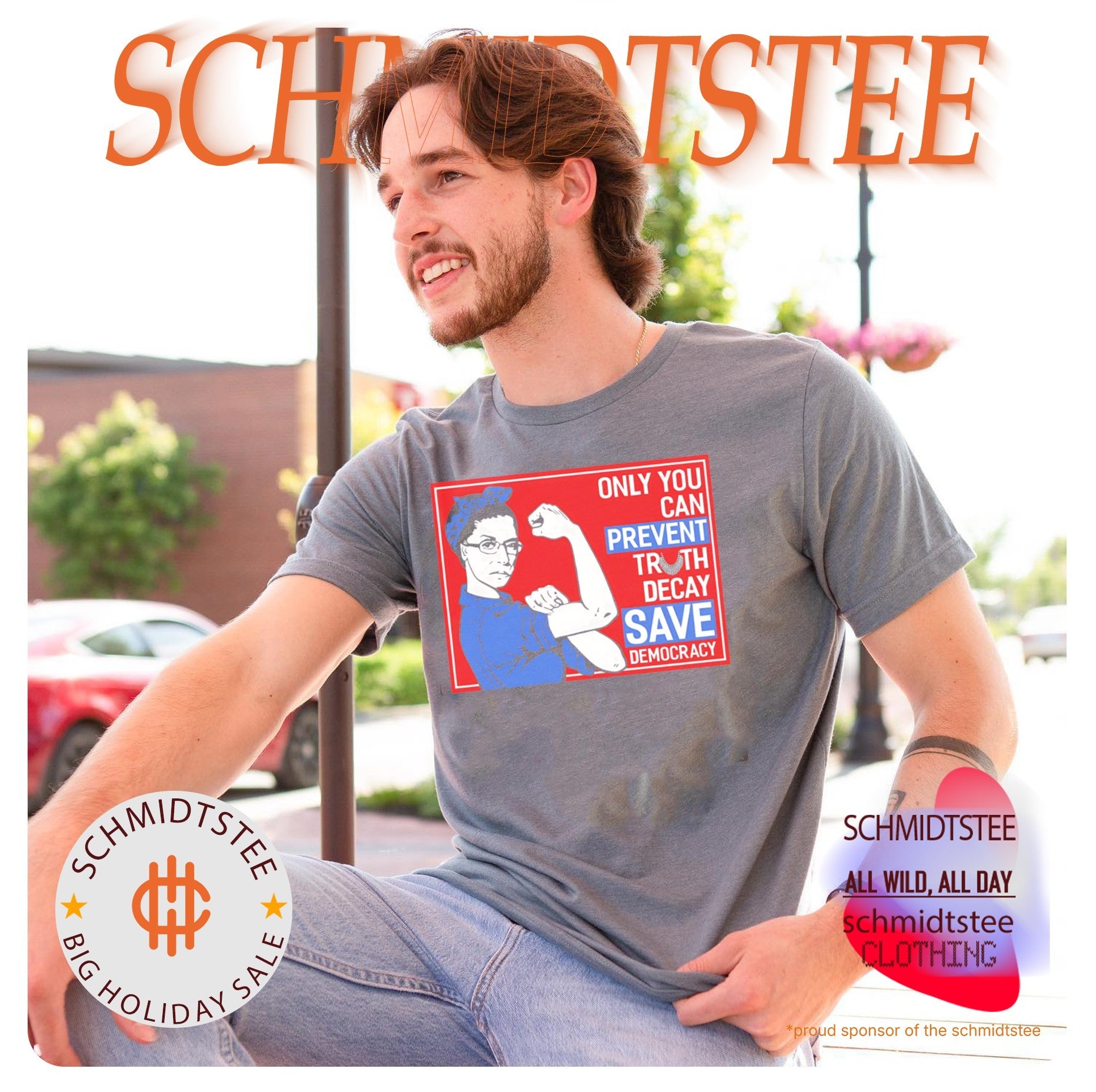 Rosie the Riveter Ruth Bader Ginsburg only you can prevent Truth Decay save Democracy shirt