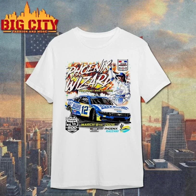 Ryan Blaney Team Penske White 2026 Straight Talk Wireless 500 Winner Shirt Unisex