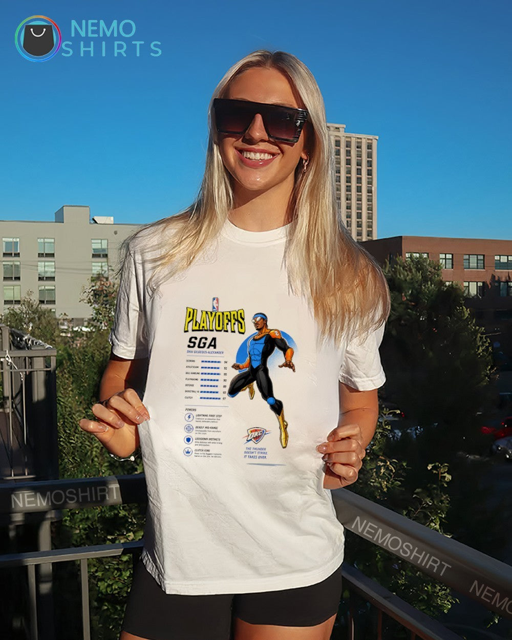 SGA OKC Thunder NBA Playoffs power level shirt