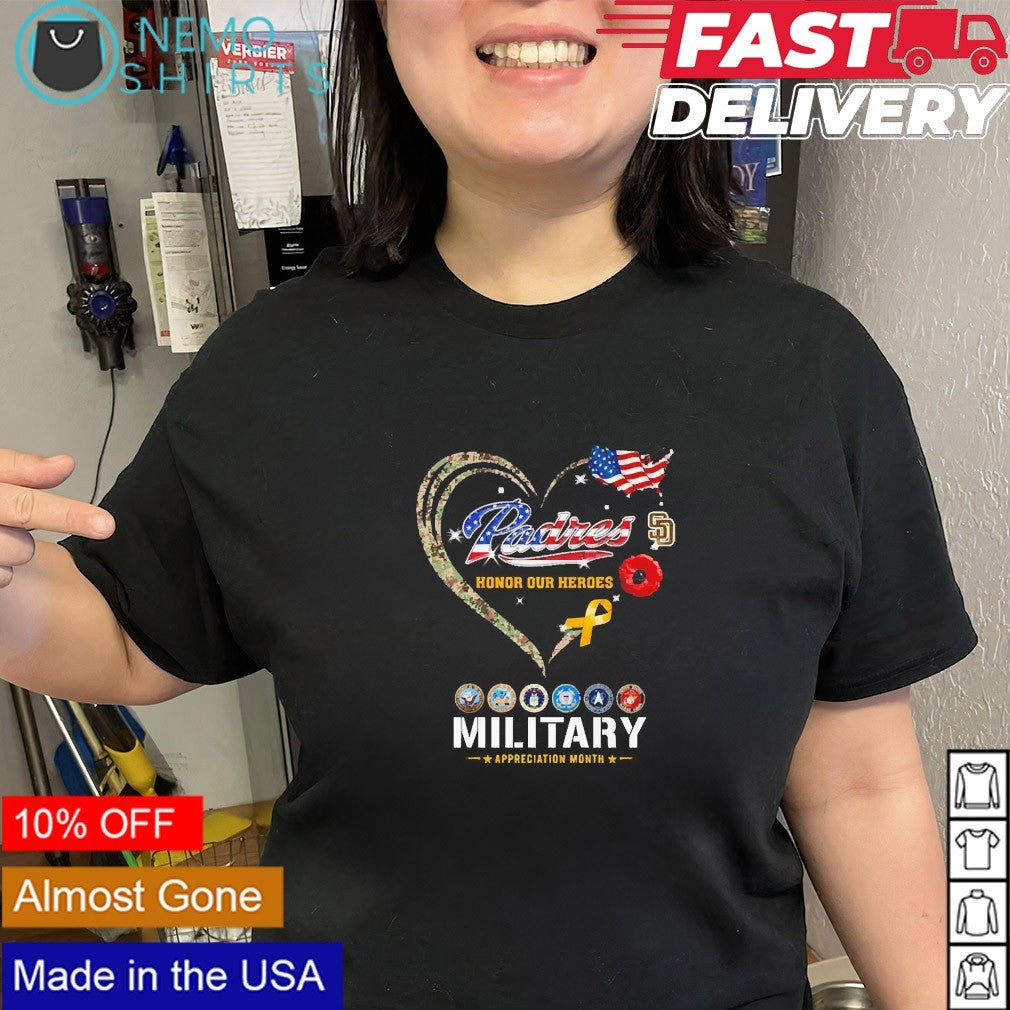 San Diego Padres honor our heroes military shirt