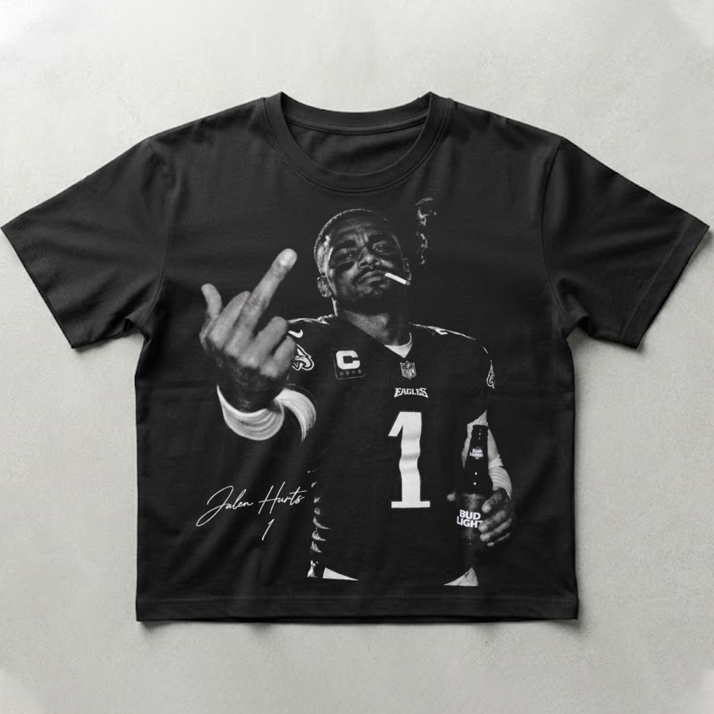 Signature Jalen Hurts Beer Middle Finger Shirt