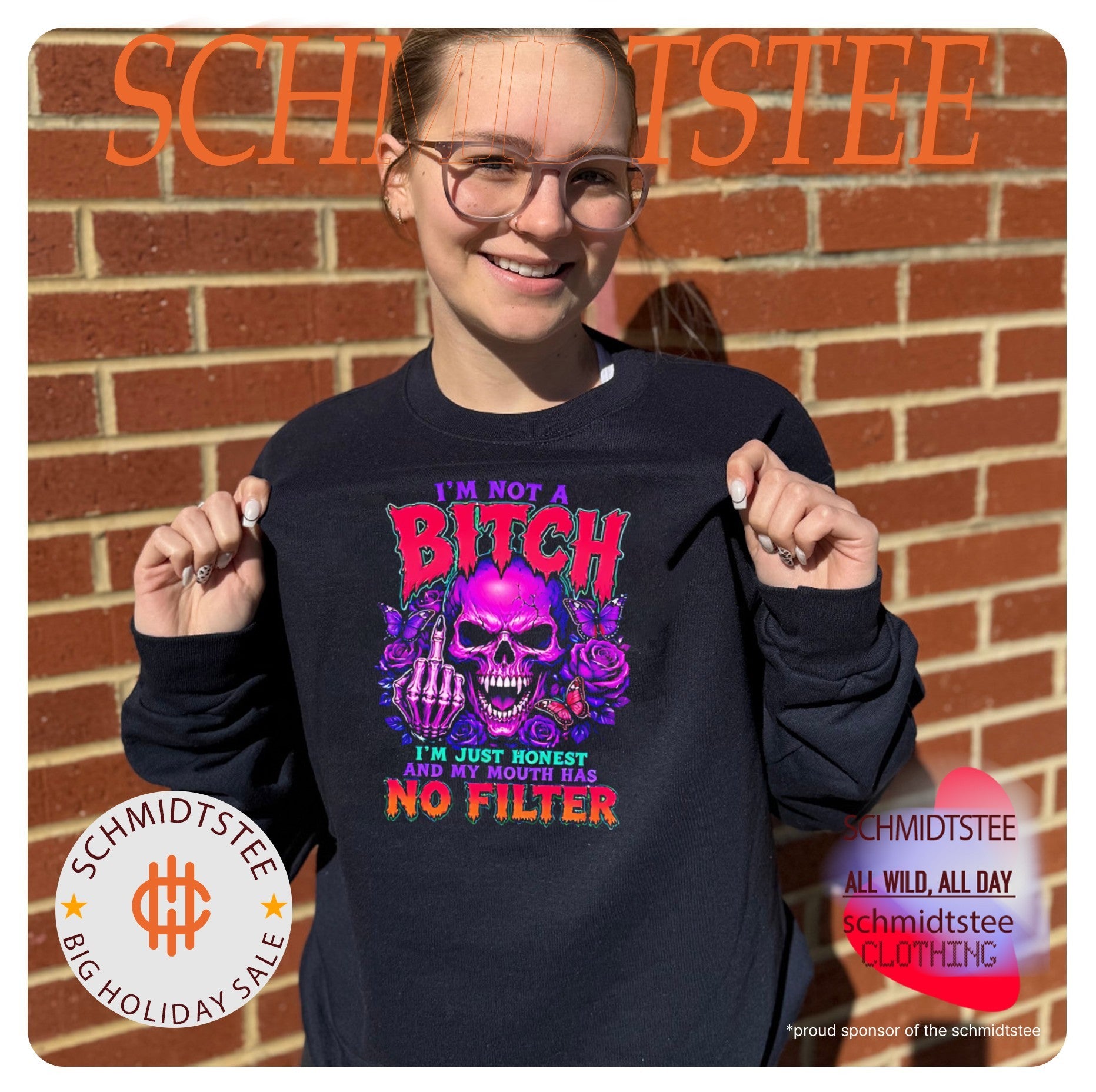 Skull I’m not a bitch I’m just honest and my mouth has no filter shirt