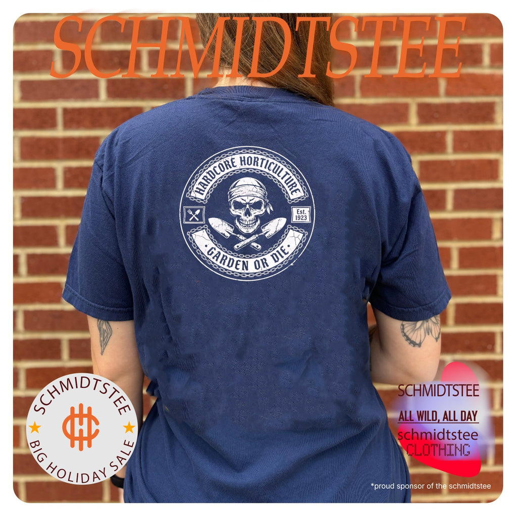 Skull hardcore horticulture est 1923 garden or die shirt