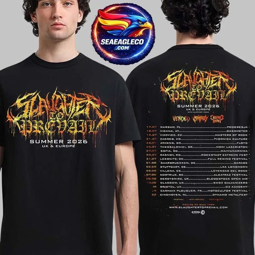 Slaughter To Prevail Summer 2026 UK And Europe Tour Schedule Dates Two Sided Shirt Unisex