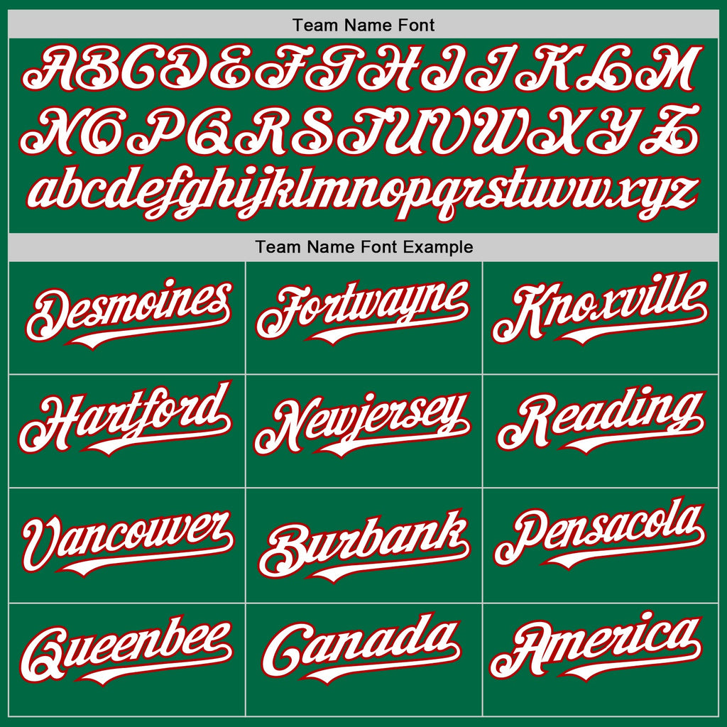 Custom Kelly Green White-Red Authentic Sleeveless Baseball Jersey