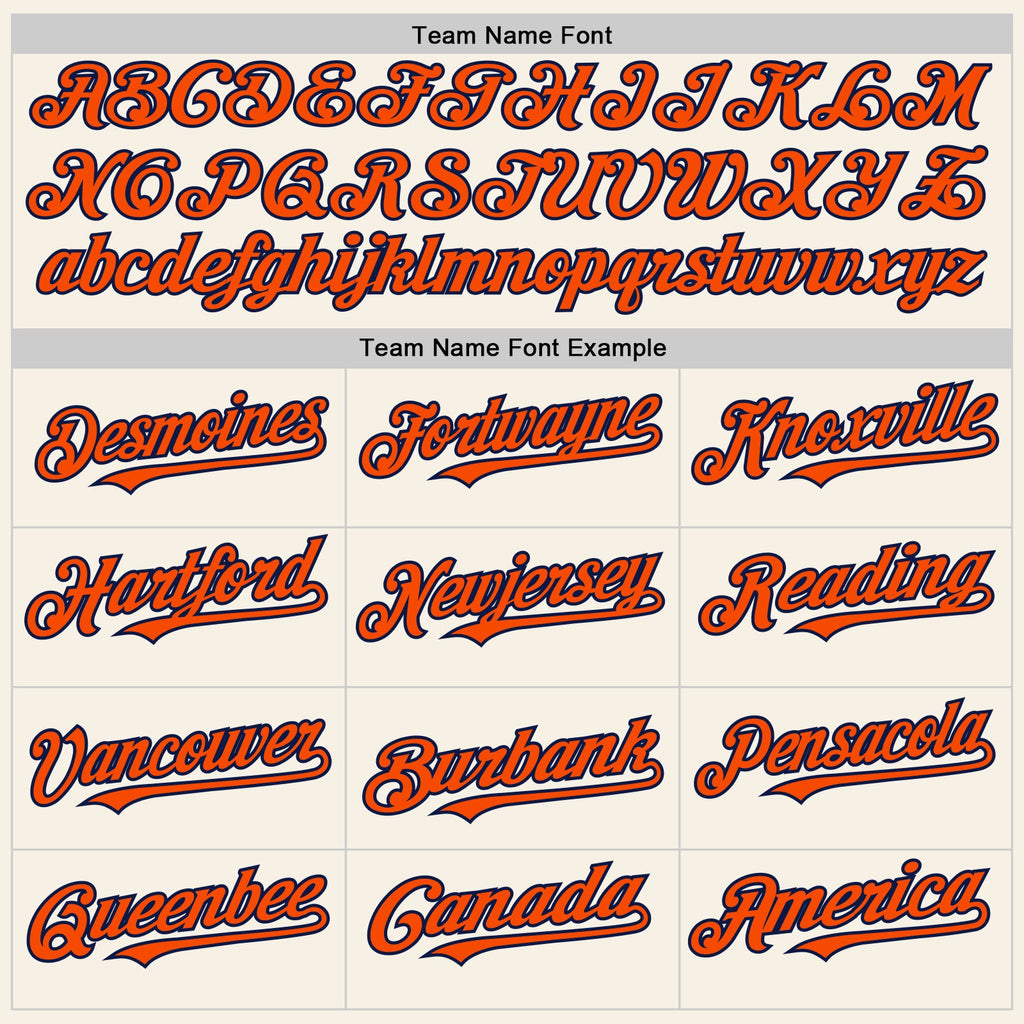 Custom Cream Orange-Navy Authentic Sleeveless Baseball Jersey