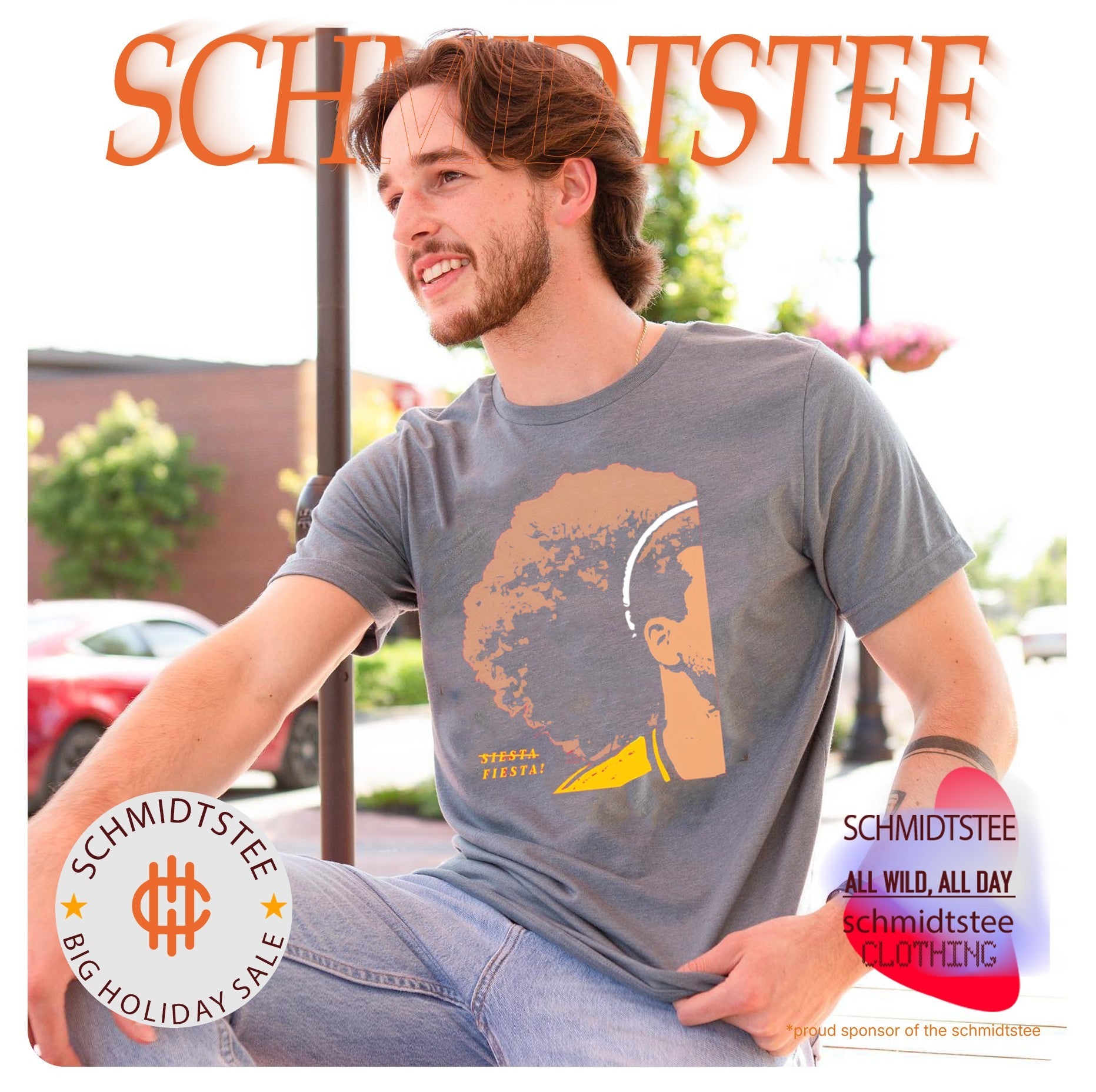 Soccer player with curly hair Siesta Fiesta shirt