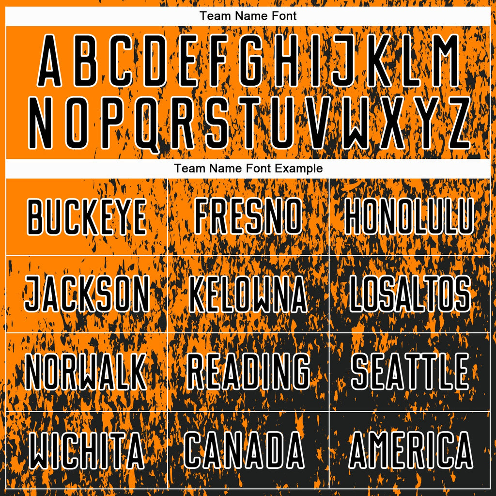 Custom Bay Orange Black-White Abstract Fragment Art Sublimation Soccer Uniform Jersey