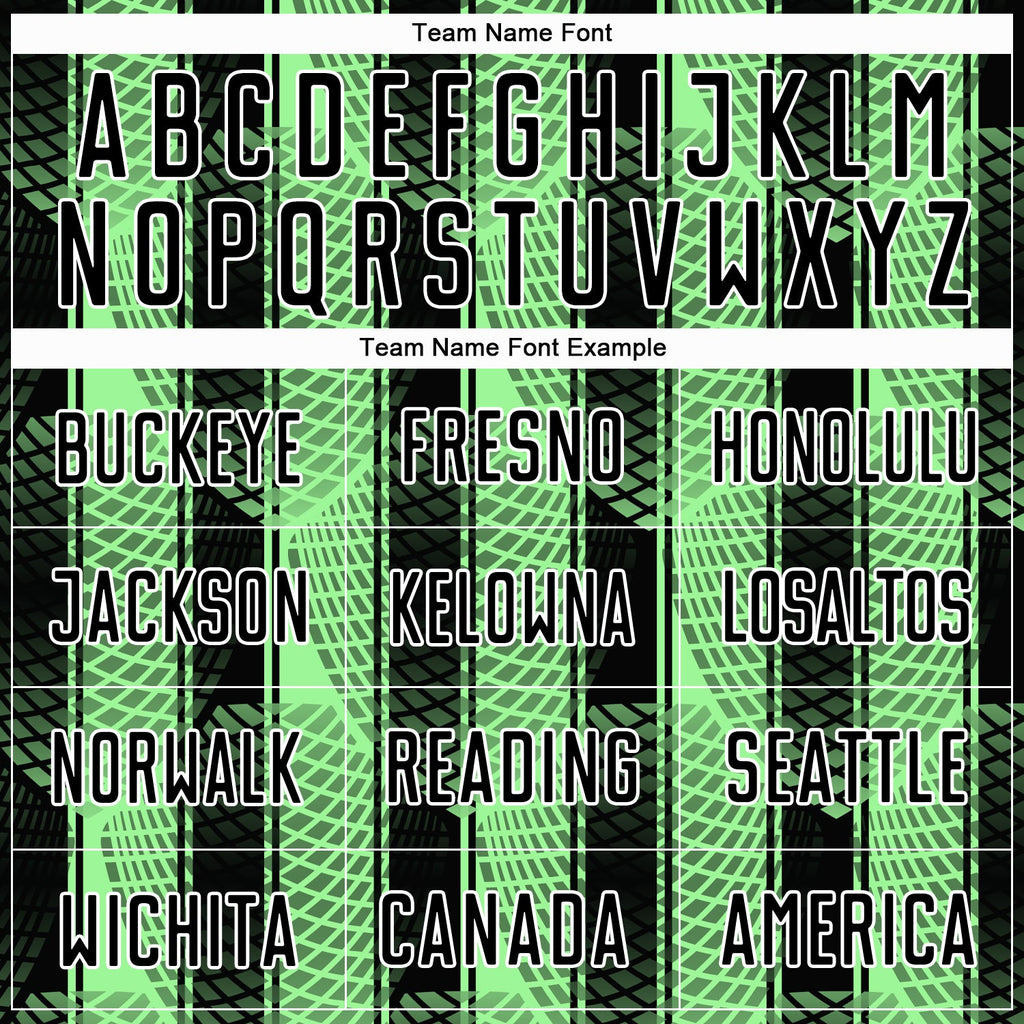 Custom Black Pea Green-White Abstract Network Sublimation Soccer Uniform Jersey