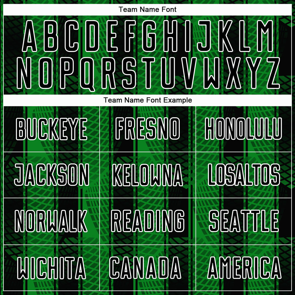 Custom Black Grass Green-White Abstract Network Sublimation Soccer Uniform Jersey