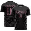 Custom Black Light Pink Geometric Shape Sports Sublimation Soccer Uniform Jersey