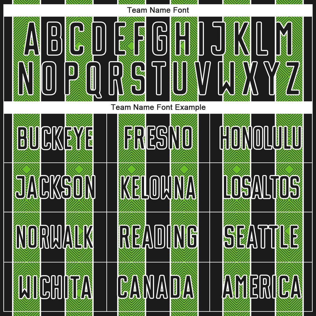 Custom Black Aurora Green-White Pinstripe Line Sports Sublimation Soccer Uniform Jersey