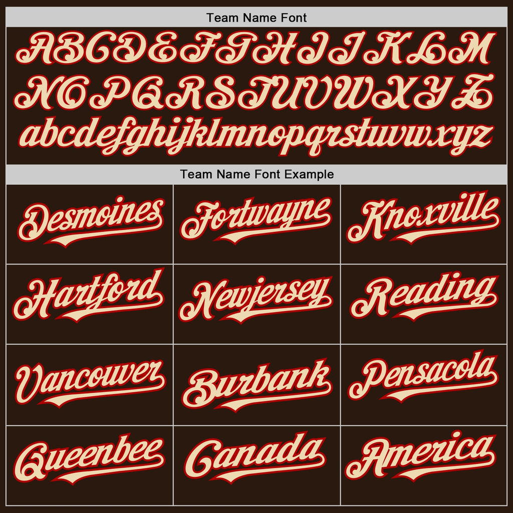 Custom Brown Red Pinstripe Cream Two-Button Unisex Softball Jersey