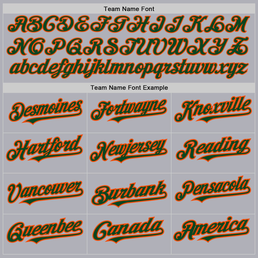 Custom Gray Green Pinstripe Orange Two-Button Unisex Softball Jersey