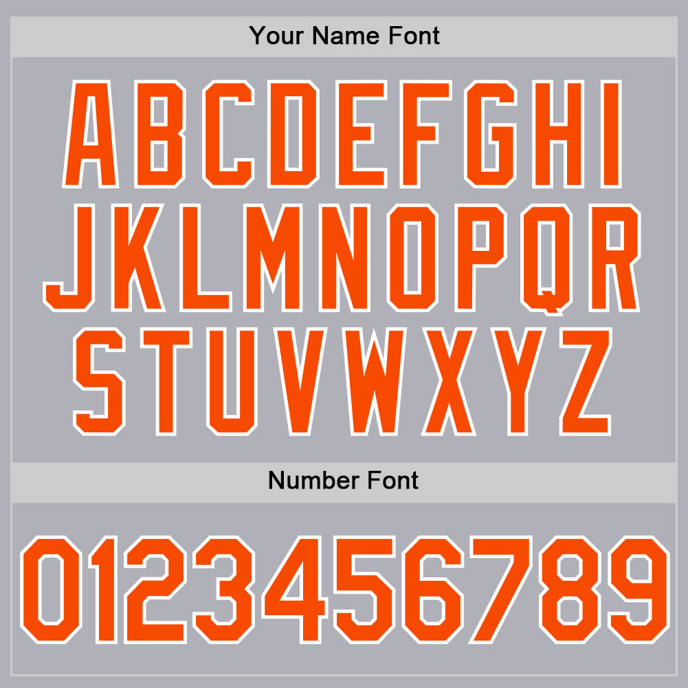 Custom Gray Orange-White Two-Button Unisex Softball Jersey