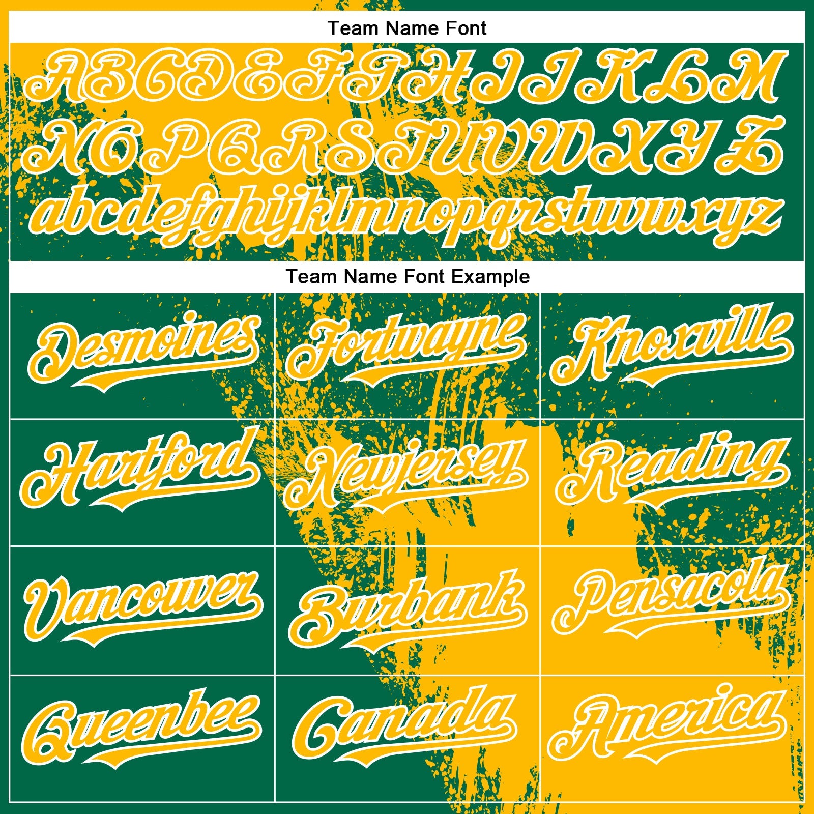 Custom Gold Kelly Green-White 3D Pattern Abstract Brush Stroke Two-Button Unisex Softball Jersey