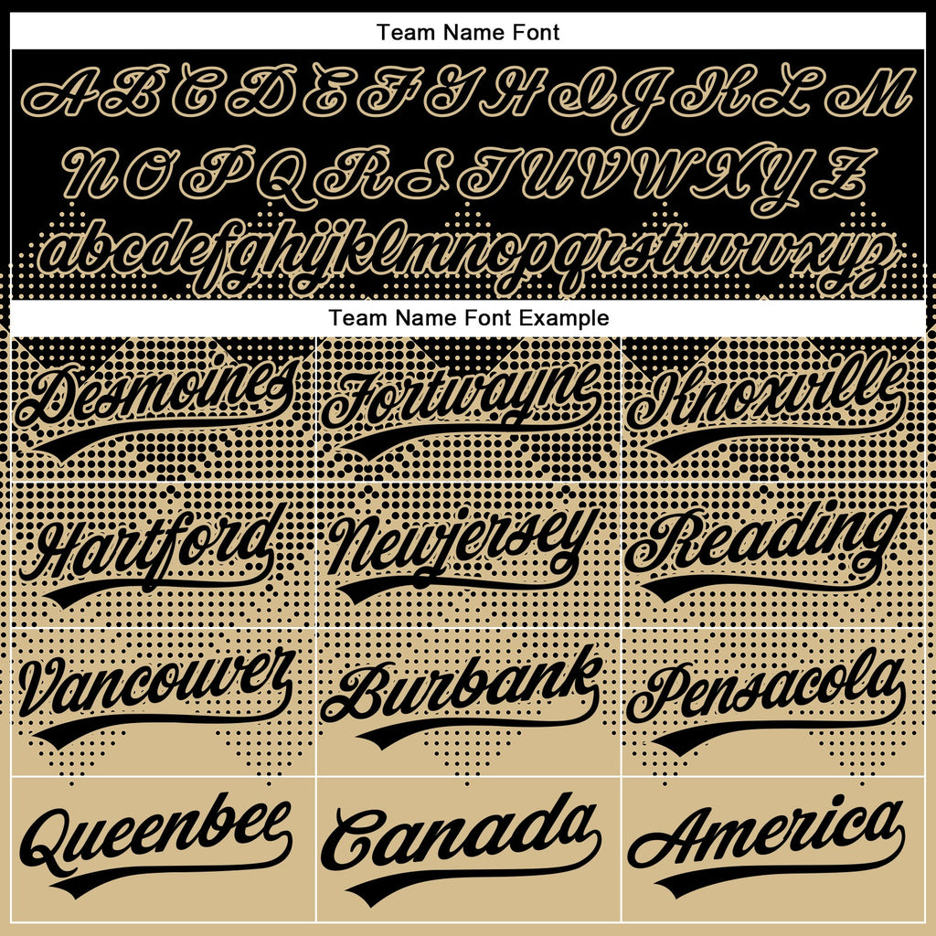 Custom Black Vegas Gold 3D Gradient Square Shape Two-Button Unisex Softball Jersey