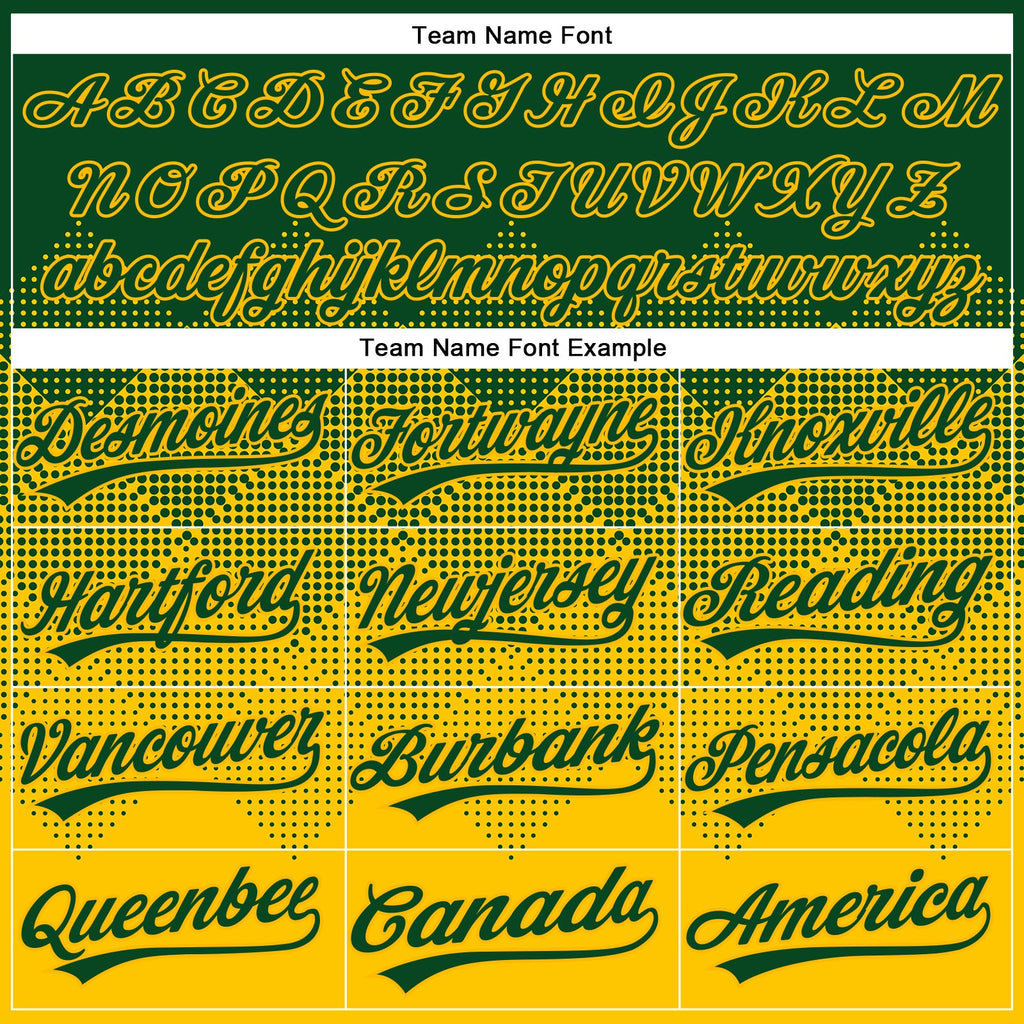 Custom Green Yellow 3D Gradient Square Shape Two-Button Unisex Softball Jersey