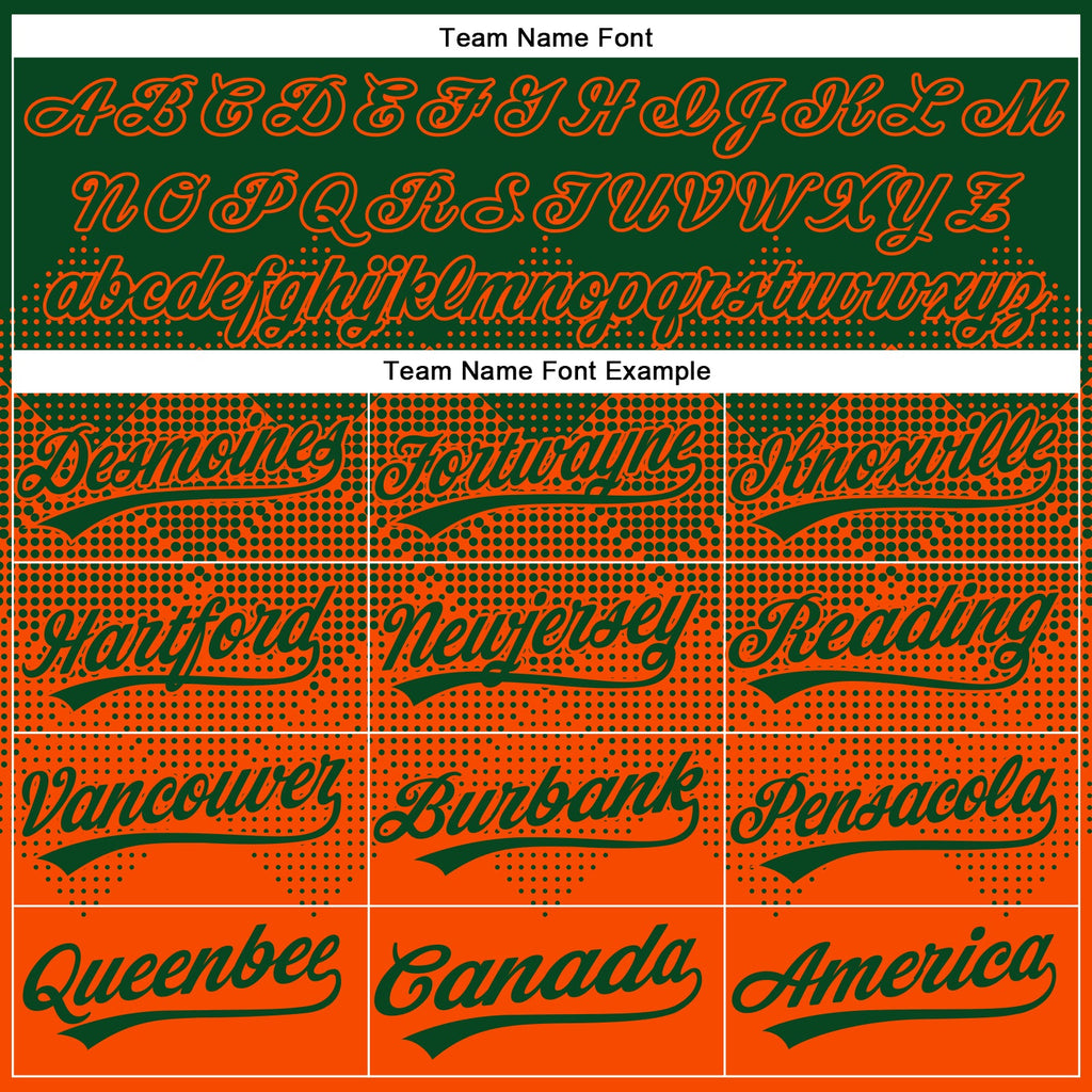 Custom Green Orange 3D Gradient Square Shape Two-Button Unisex Softball Jersey